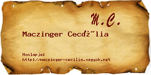 Maczinger Cecília névjegykártya